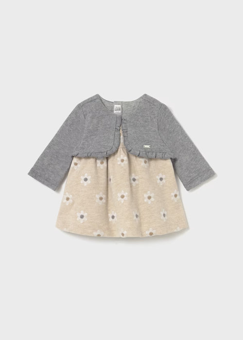 Daisy Dress with Gray Cardigan