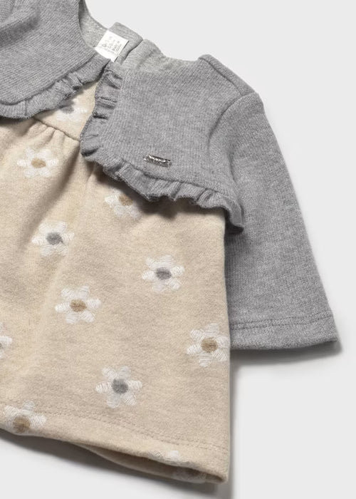 Daisy Dress with Gray Cardigan