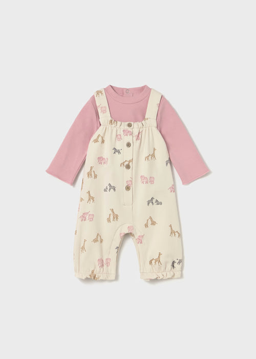 Pink Safari Dungarees Set