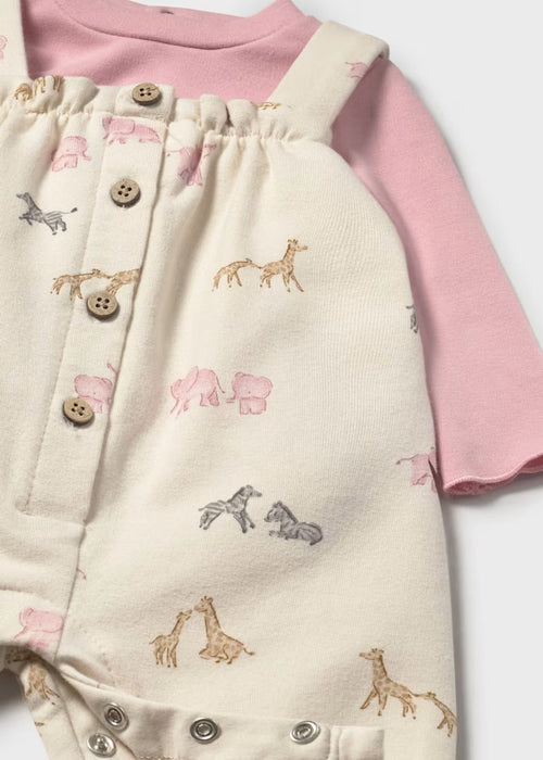Pink Safari Dungarees Set