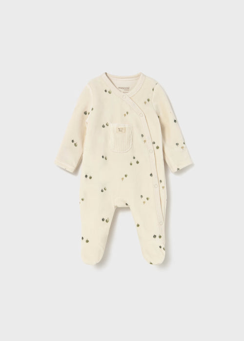 Tree Print Velour Onesie