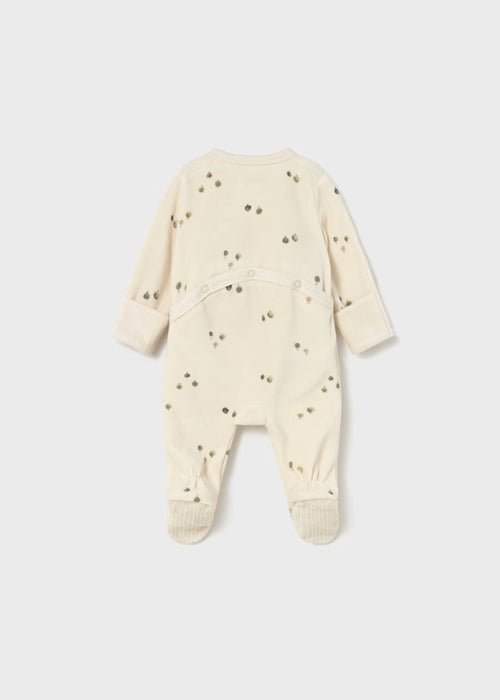 Tree Print Velour Onesie