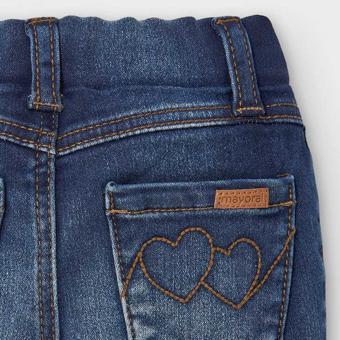 Adjustable Jeans w/heart Embroidered Pockets