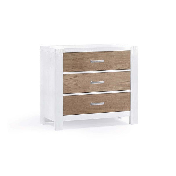 Natart Rustico Moderno 3 Drawer Dresser- White/ Natural Oak