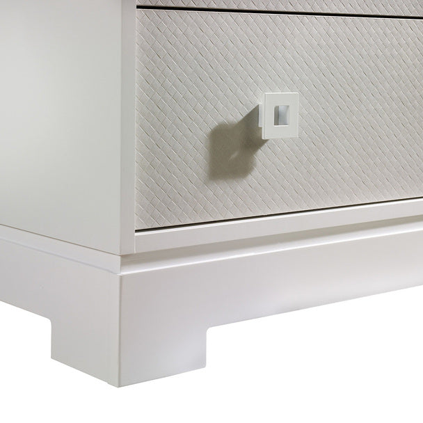Tulip Olson White/Mosaic Convertible Crib & 3 Drawer XL Dresser Set