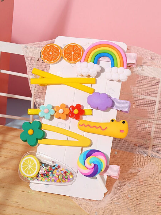 9 Pack Colorful Toddler Hairclips