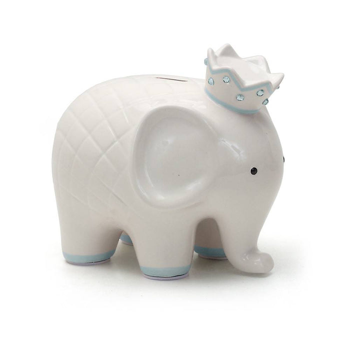Coco Elephant Bank White and Blue