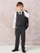 Stylish slim fit 5 piece suit with vest perfect for special occasions such as first holy communion, weddings 