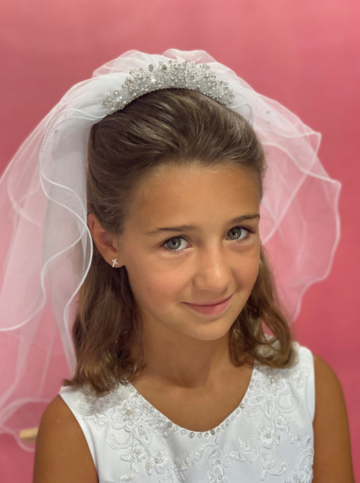 Dolores First Holy Communion Veil with Rhinestones