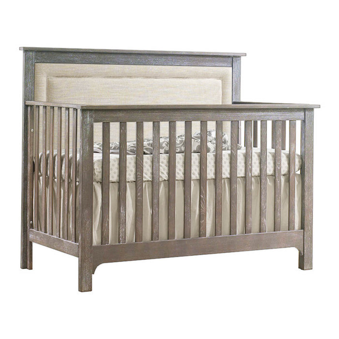 Nest Emerson Convertible Crib in Owl w/ Upholstered Panel in Talc