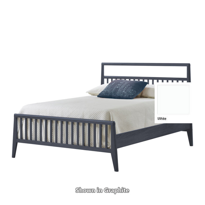 Nest Flexx Double Bed 54" with Low profile footboard & rails in All White