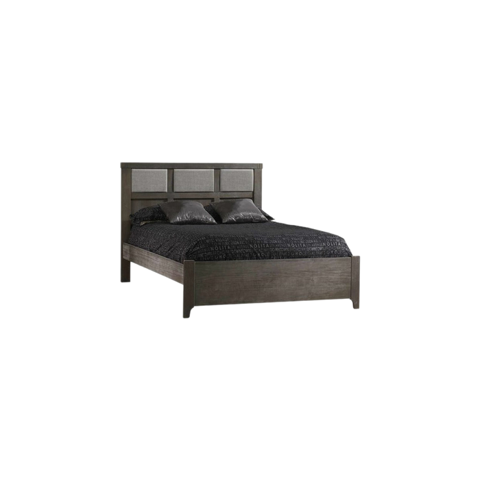 Natart Rustico Double Bed w/ Low Profile Footboard 54"- Grigio/ Fog Panel