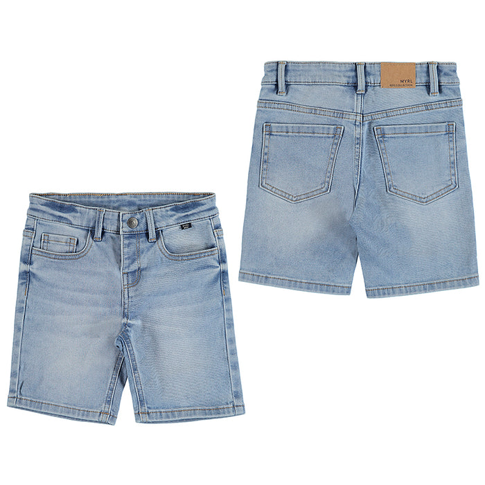 Mayoral Denim Basic 5 Pocket Shorts- Light Blue Denim
