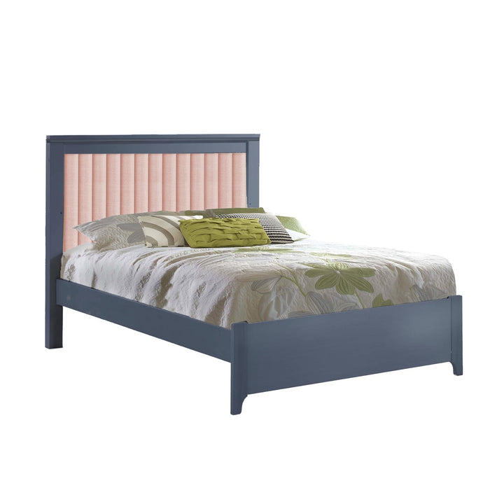 Natart Taylor Double Bed 54″ (low profile footboard)Graphite/ Blush Tufted Panel