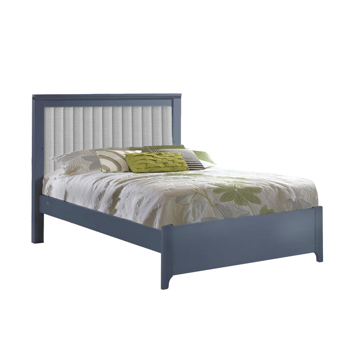 Natart Taylor Double Bed 54″ (low profile footboard)Graphite/ Linen Gray Tufted Panel