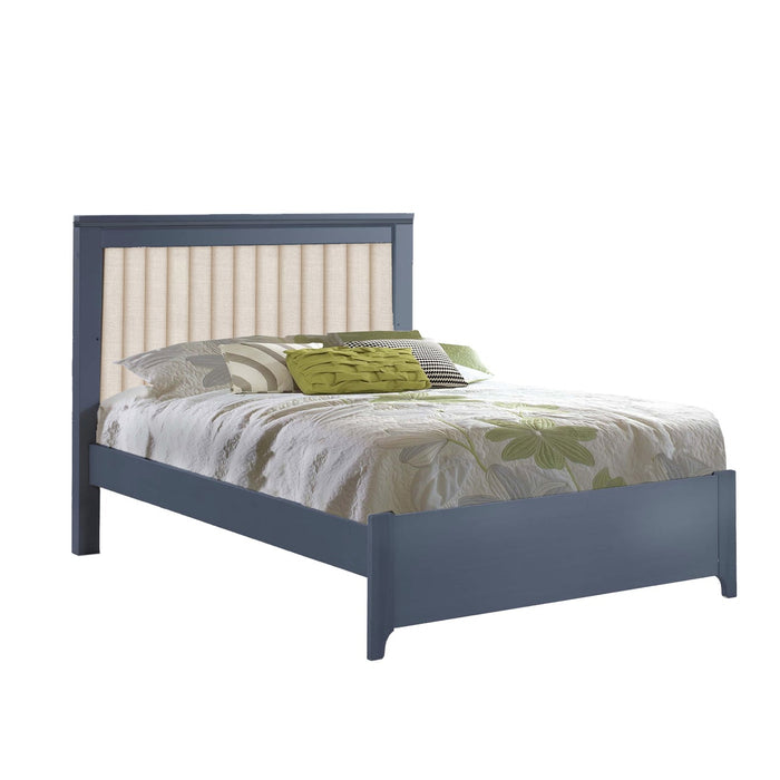 Natart Taylor Double Bed 54″ (low profile footboard)Graphite/ Linen Talc Tufted Panel