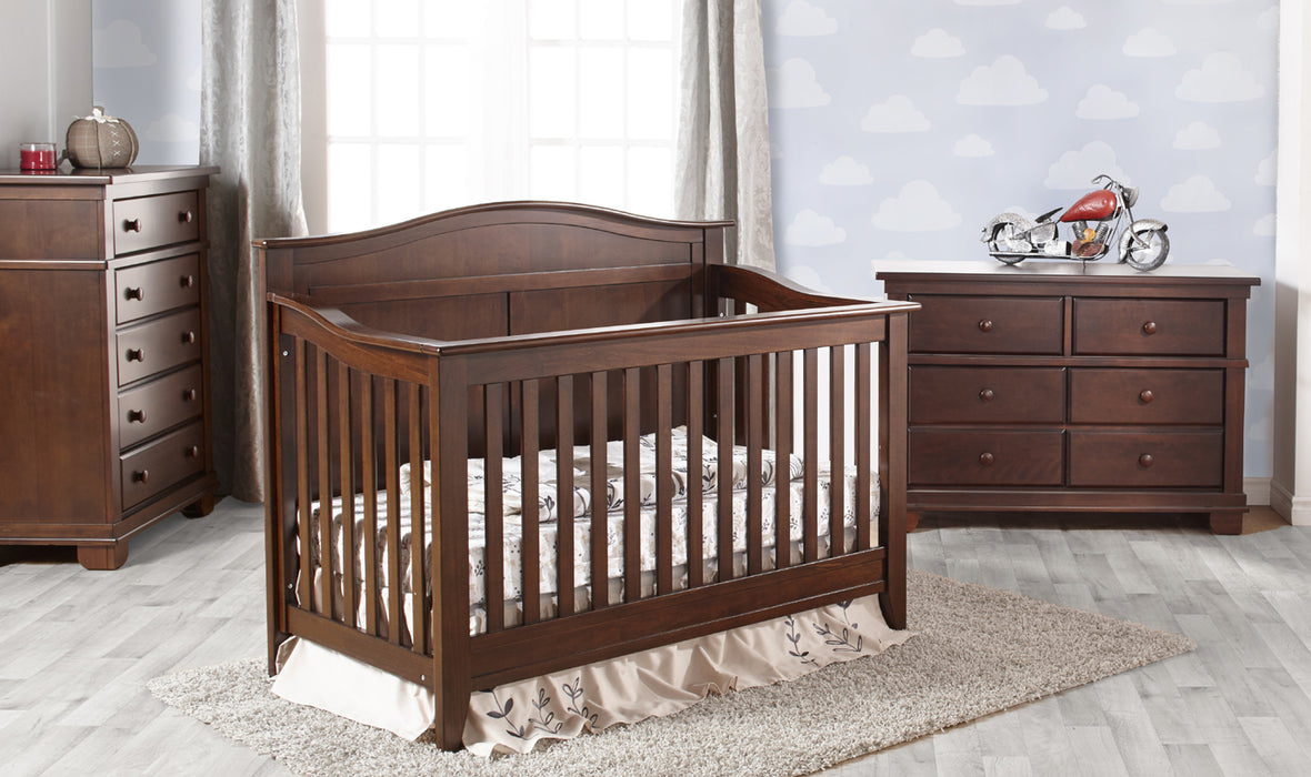 Pali Napoli Curved Top Forever Crib- Mochaccino