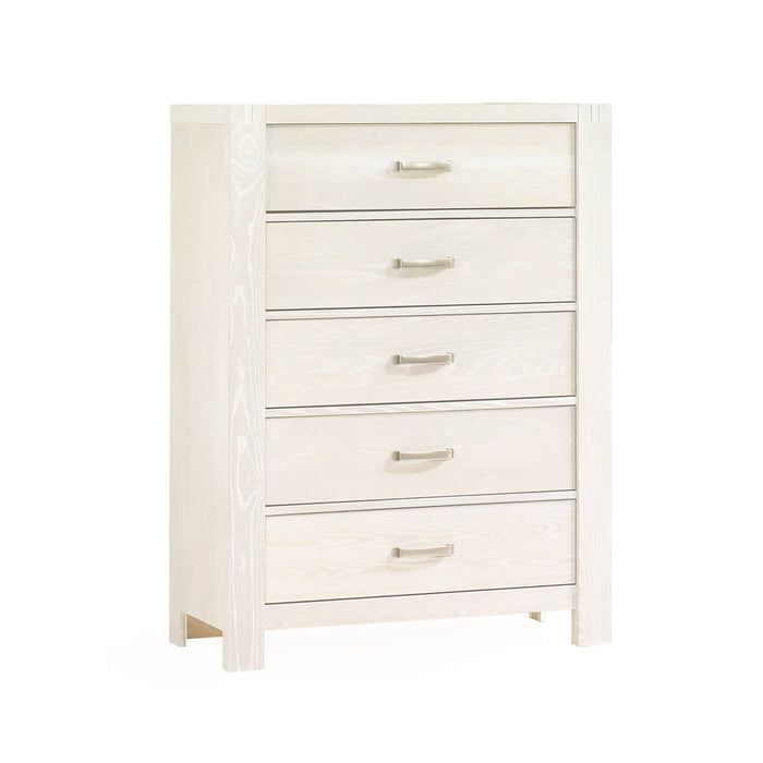 Natart Rustico 5 Drawer Dresser- White