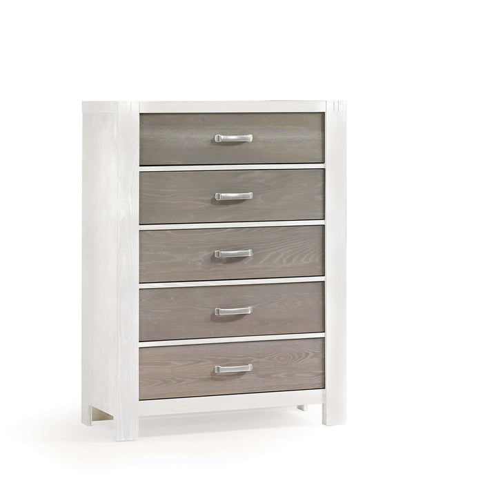 Natart Rustico Moderno 5 Drawer Dresser- White/ Owl