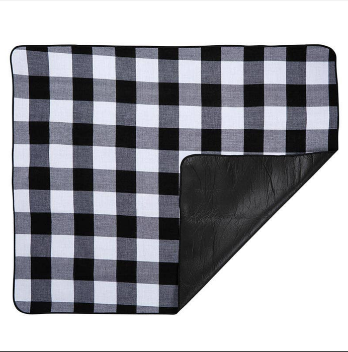 B&W Checkered Picnic Blanket