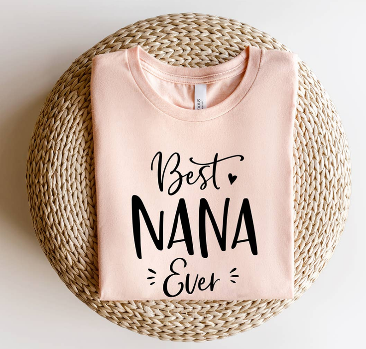 Best Nana Ever T-Shirt- Heather Peach