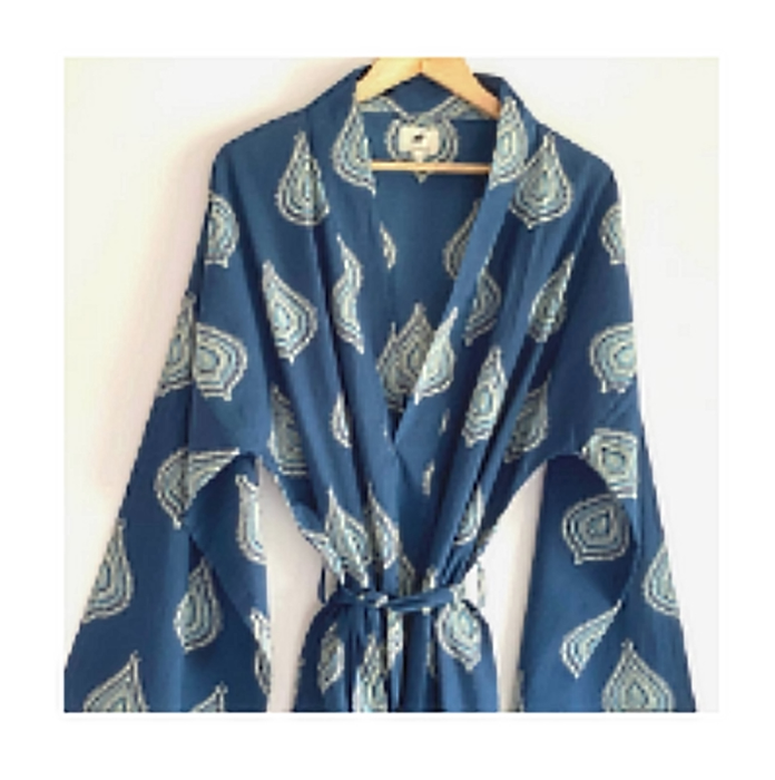Boho Print Robe/ Cover Up & Matching Tote