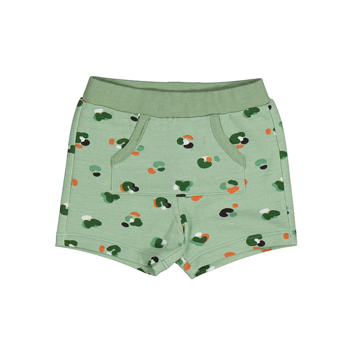 Orange Safari CoolCat Embroidered Tee & Spotted Green Shorts Set