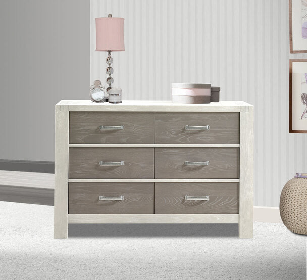 Natart Rustico Moderno Double Dresser- White/ Owl