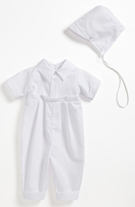 Boys Baptism 1pc Outfit w/Baby Bonnet 3-6m