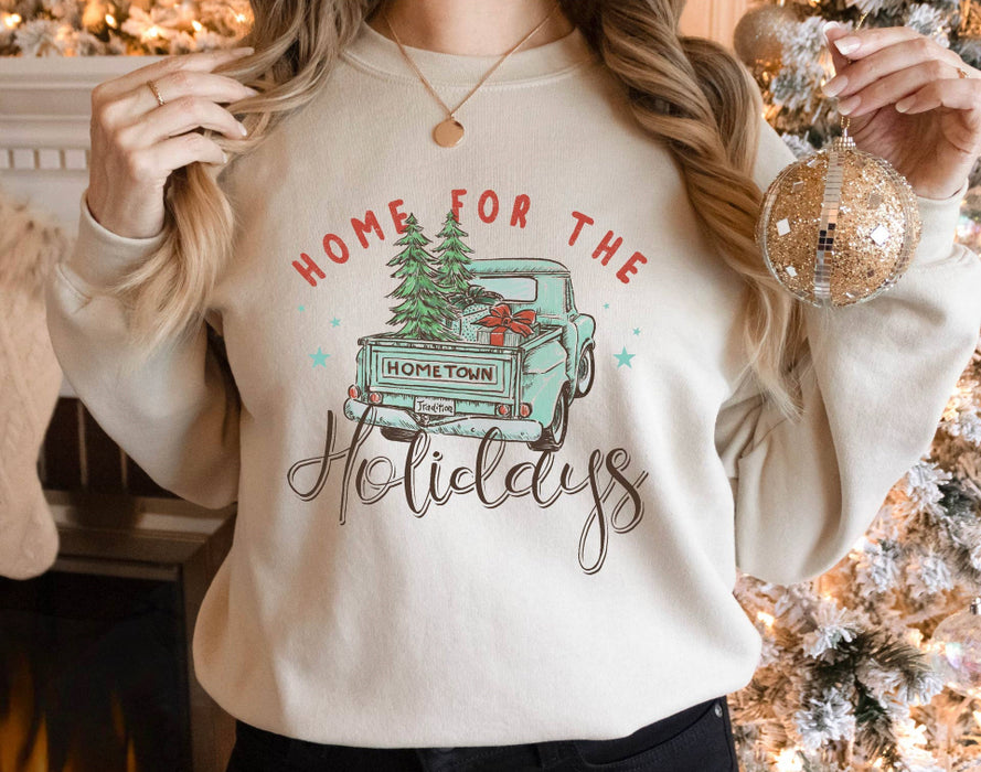 PetitRueDesigns Home for the Holidays Sweater- Sand