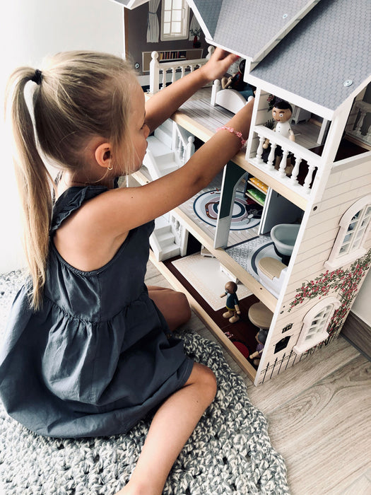 Iconic Wooden Doll House Complete Playset