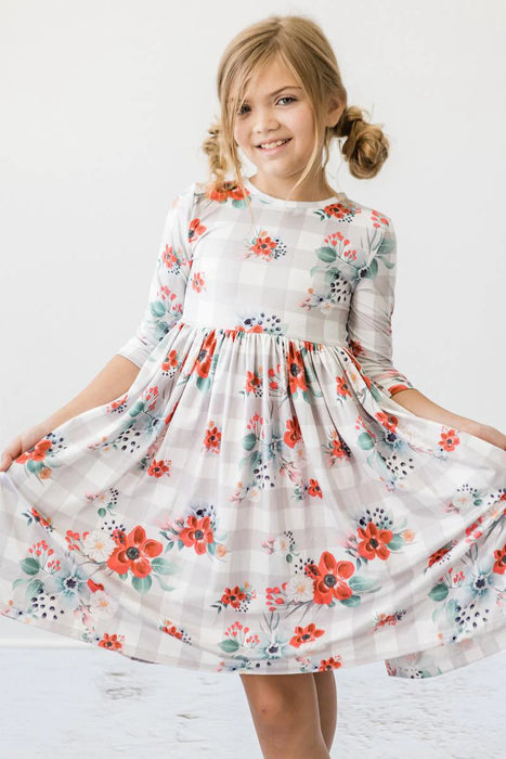 Mila & Rose Gingham Floral Twirl Dress