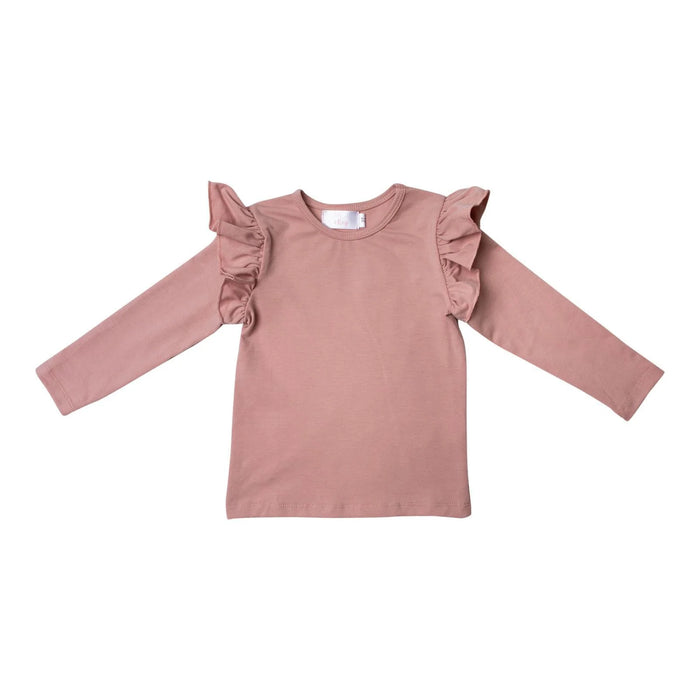 Mila & Rose Vintage Pink Long Sleeve Ruffle Tee