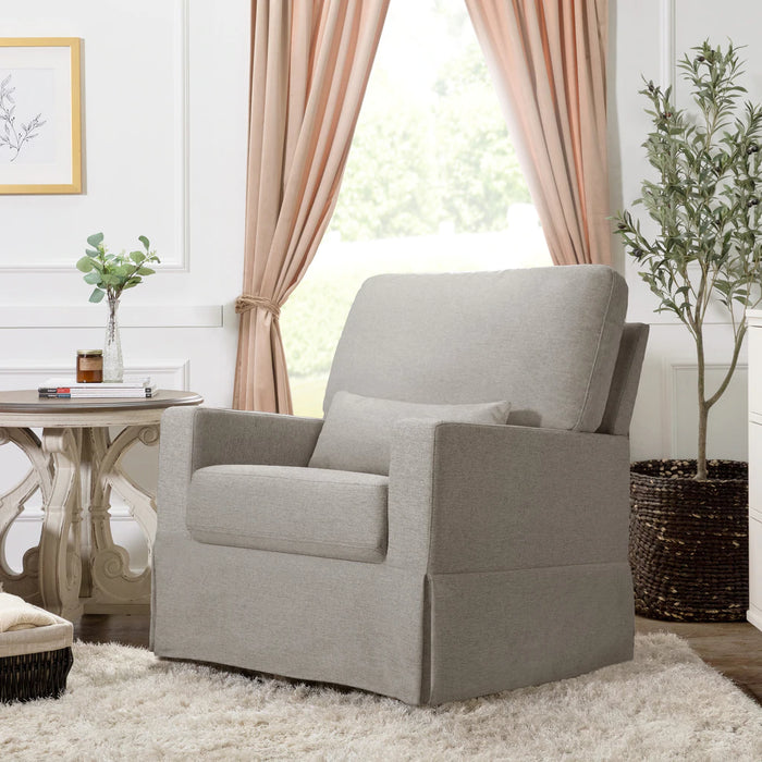 Namesake Crawford Pillowback Comfort Swivel Glider in Eco-Performance Fabric | Water Repellent & Stain Resistant