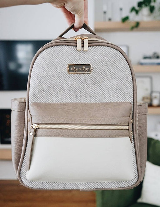 itzy ritzy mini backpack coffee and cream Itzy Ritzy Vanilla Latte Mini Diaper Bag Backpack — Hello Baby & Kids