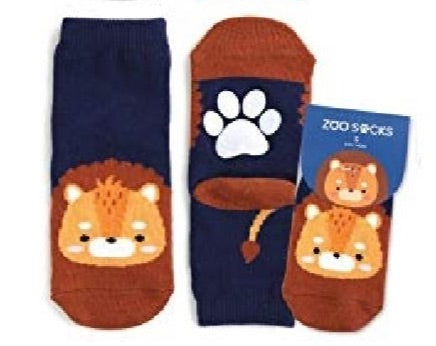 Zoo Socks Non Slip Grip- Lion