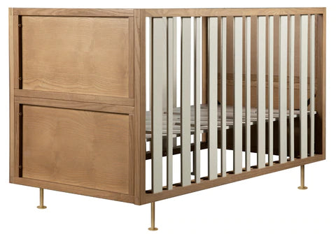 Nursery Works Novella Crib w/Toddler Bed Conversion Kit in Stained Ash/Ivory