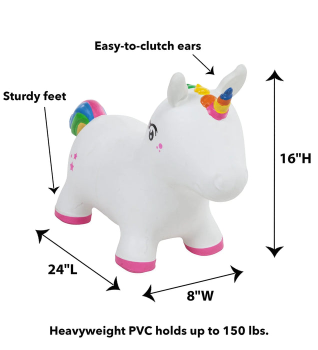 Bouncy Inflatable Animal Jump-Along- Unicorn