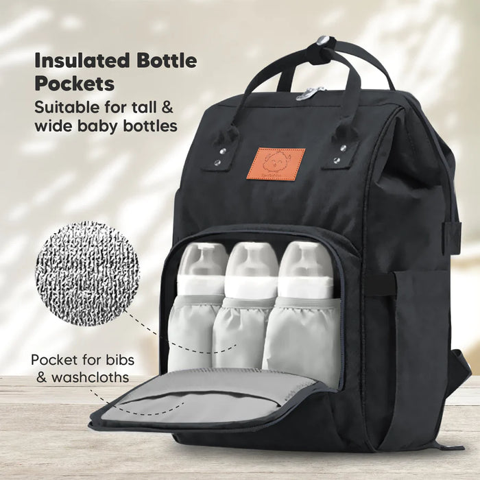 KeaBabies Original Diaper Backpack- Trendy Black