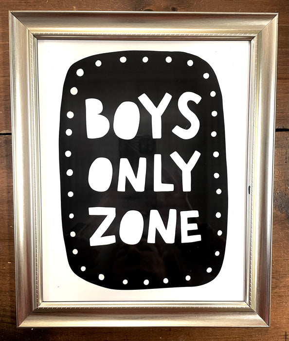 Pig & Bear’s Emporium: Boys Only Zone Wall Art