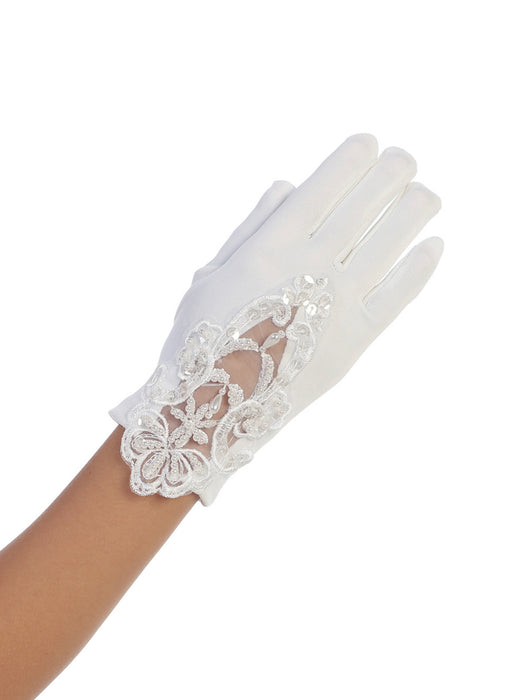 Lacy Beaded Communion Gloves Size 8-14