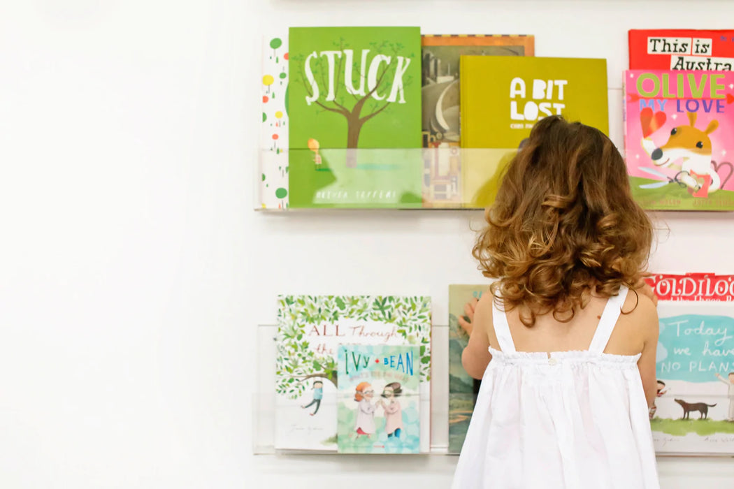 Ubabub Booksee Clear Acrylic Wall Bookshelf Set