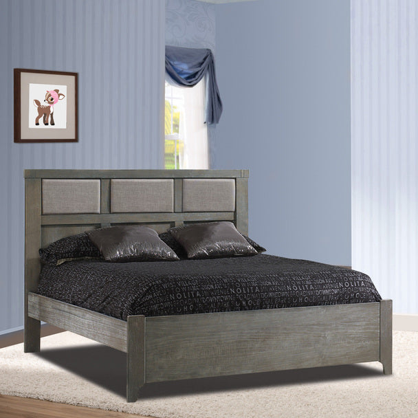 Natart Rustico Double Bed w/ Low Profile Footboard 54"- Owl/ Fog Panel