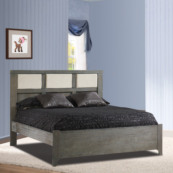 Natart Rustico Double Bed w/ Low Profile Footboard 54"- Owl/ Talc Panel