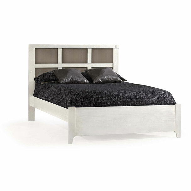 Natart Rustico Moderno Double Bed w/ Low Profile Footboard 54"- White/ Owl